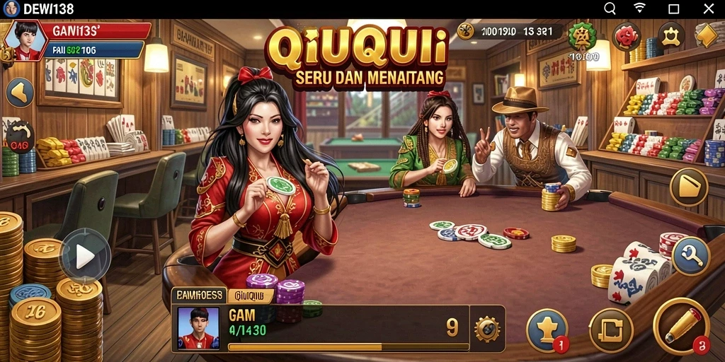 Tampilan gameplay QiuQiu yang menarik dan seru di DEWI138.