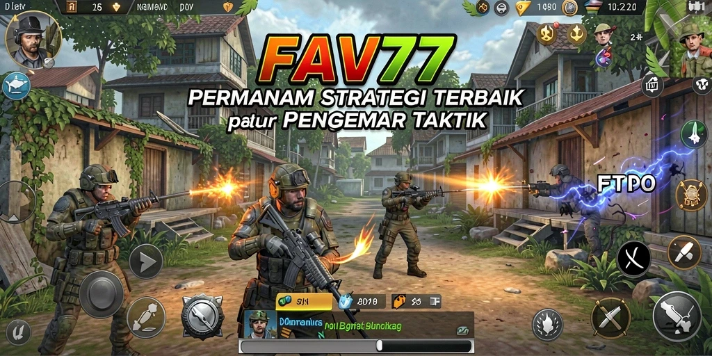 Tangkapan layar FAV77 menampilkan aksi strategi seru di medan perang.