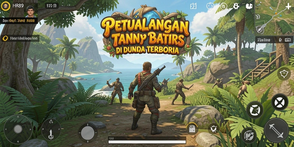 Screenshot gameplay HR89 menunjukkan petualangan seru di dunia terbuka.