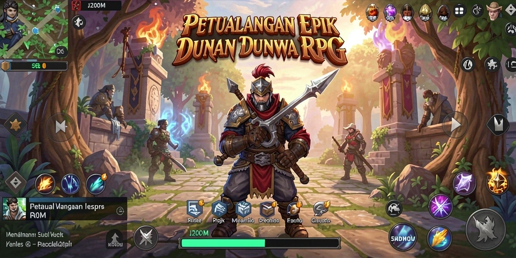 Tampilan gameplay RPG J200M yang menakjubkan dan seru.