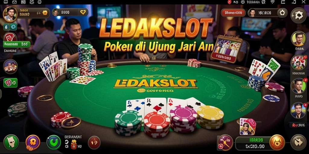 Screenshot utama LEDAKSLOT menampilkan gameplay Poker yang mendebarkan.
