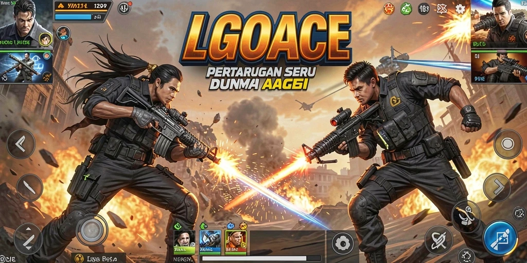 Tangkapan layar LGOACE menampilkan aksi mendebarkan dalam pertempuran intens.