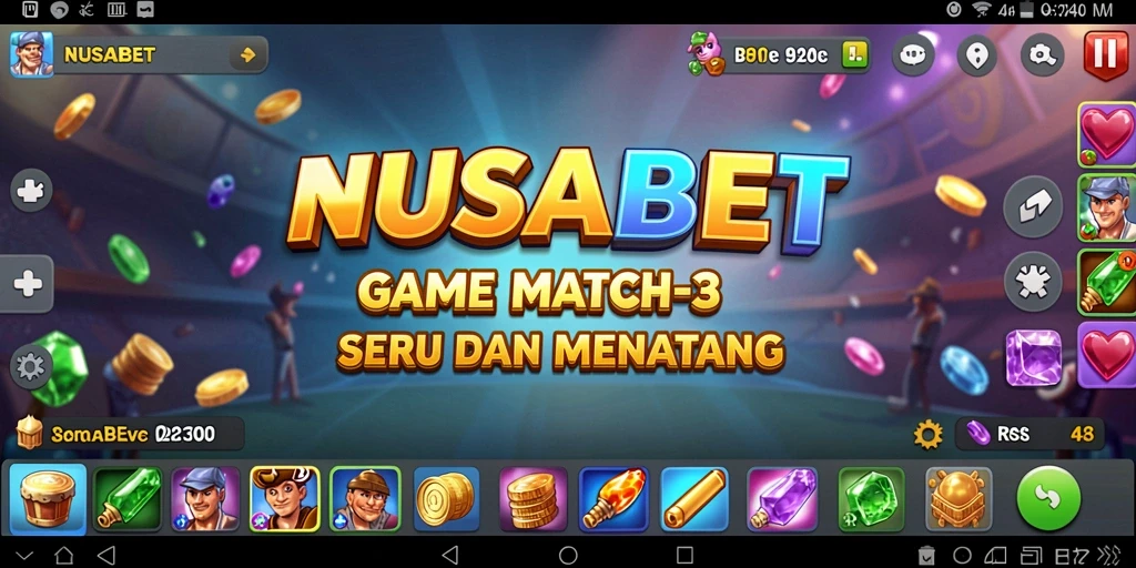 Tangkapan layar gameplay NUSABET menampilkan aksi mencocokkan yang seru.