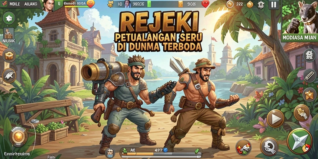 Tampilan gameplay seru di dunia terbuka REJEKI.