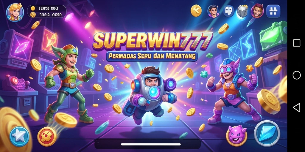 Tangkapan layar gameplay <strong>SUPERWIN777</strong> yang menggambarkan aksi seru di dalam game arcade.
